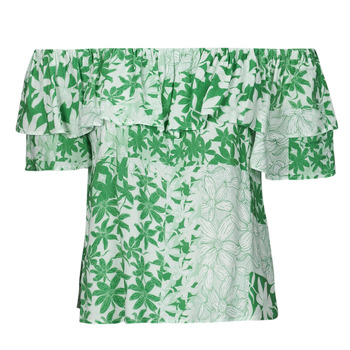 Textiel Dames Tops / Blousjes Desigual BLUS_ANAÏS Wit / Groen