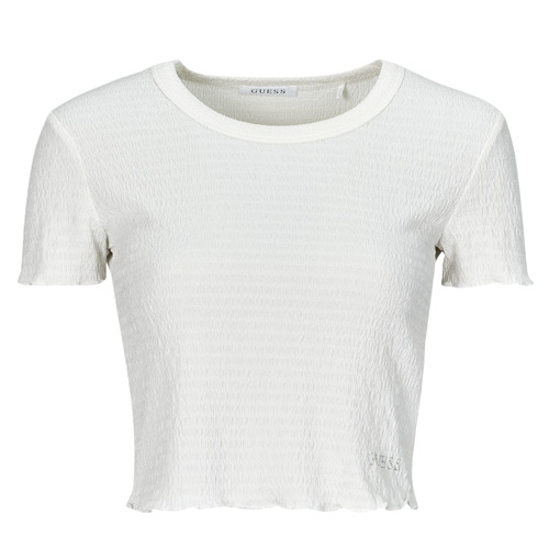 Textiel Dames T-shirts korte mouwen Guess CN SMOKED Beige