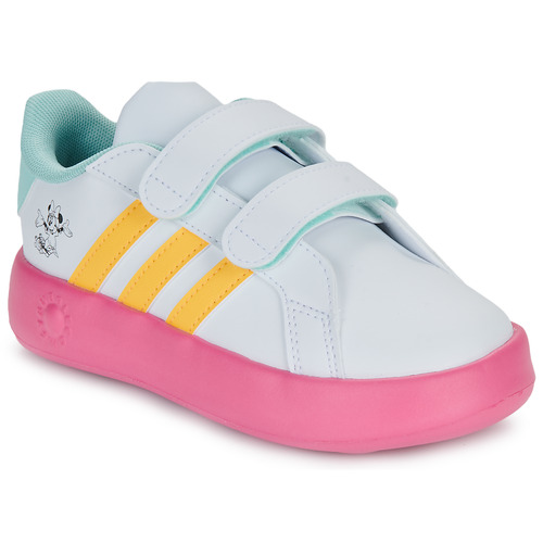 Schoenen Meisjes Lage sneakers Adidas Sportswear GRAND COURT MINNIE CF I Wit / Roze