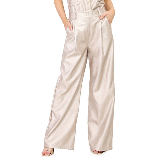 Textiel Dames Broeken / Pantalons La Modeuse 69046_P160956 Beige