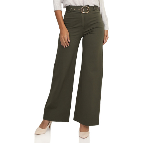 Textiel Dames Broeken / Pantalons La Modeuse 69125_P161135 Groen