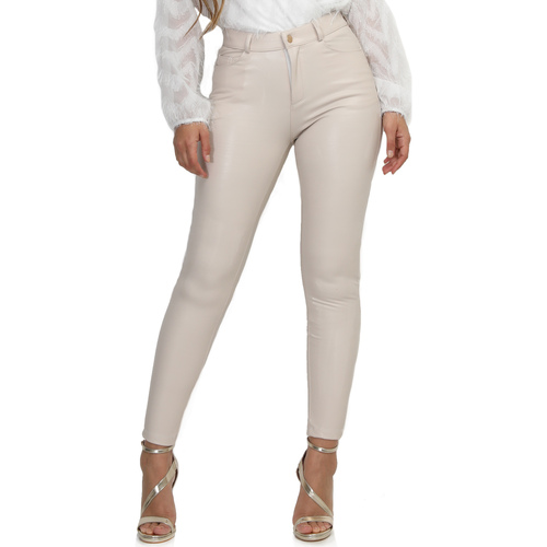 Textiel Dames Broeken / Pantalons La Modeuse 69392_P161527 Beige