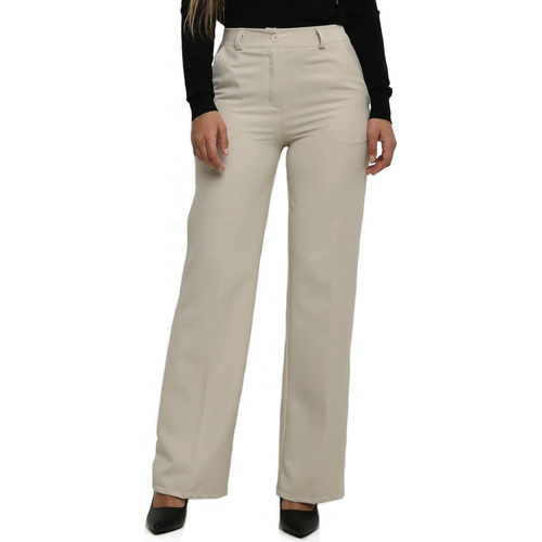 Textiel Dames Broeken / Pantalons La Modeuse 69561_P161880 Beige