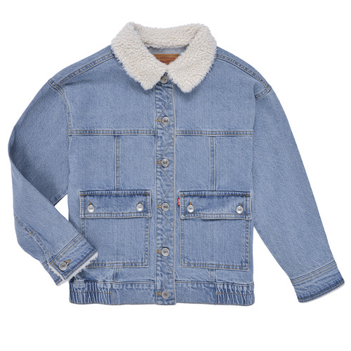 Textiel Meisjes Spijker jassen Levi's LVG DENIM JACKET W/ SHERPA COL Blauw