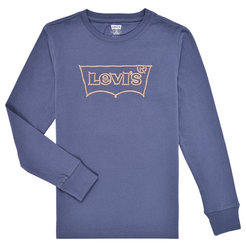 Textiel Jongens T-shirts met lange mouwen Levi's LVB ROPE BATWING LS TEE Marine