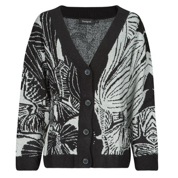 Textiel Dames Vesten / Cardigans Desigual JERS HALIFAX Zwart / Wit