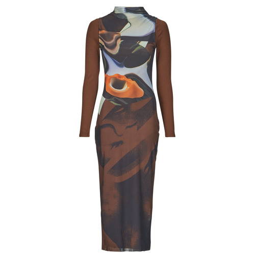 Textiel Dames Lange jurken Desigual VEST LINCOLN Zwart / Brown / Orange