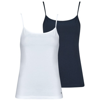 Textiel Dames Mouwloze tops Tommy Hilfiger 2 PACK CAMI X2 Wit / Marine