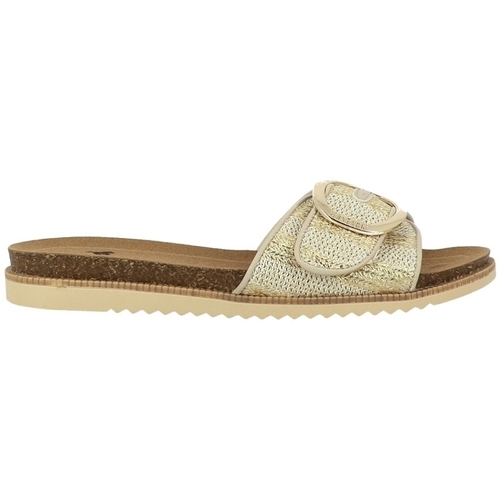 Schoenen Dames Leren slippers Mustang 1392710 Goud