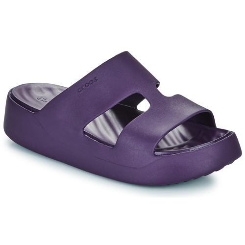 Schoenen Dames Leren slippers Crocs Getaway Platform H-Strap Violet / Donker