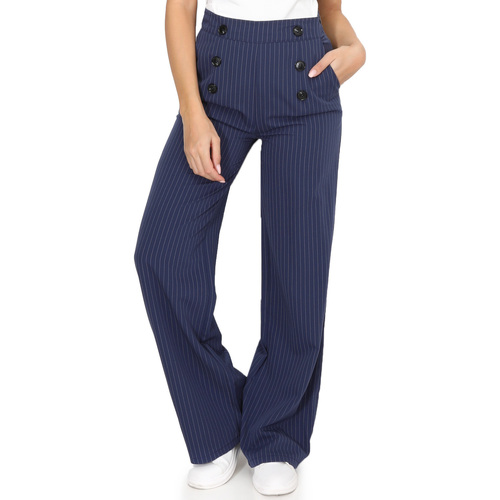 Textiel Dames Broeken / Pantalons La Modeuse 70670_P165228 Blauw