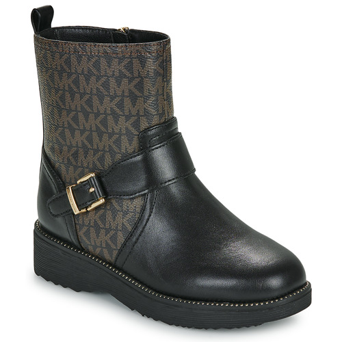 Schoenen Meisjes Laarzen MICHAEL Michael Kors HASKELL MOTO Zwart / Brown