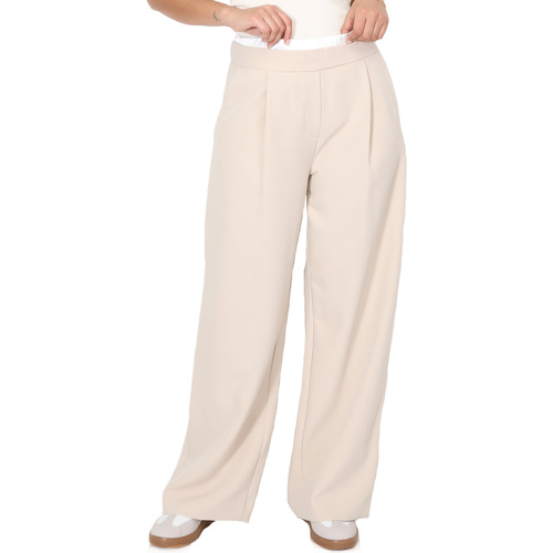 Textiel Dames Broeken / Pantalons La Modeuse 71379_P167781 Beige