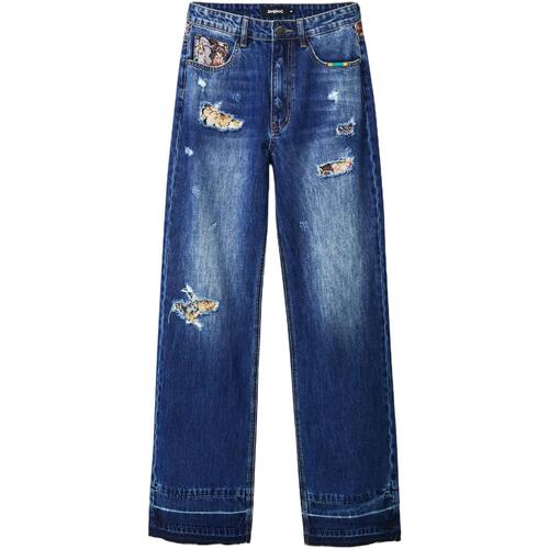 Textiel Dames Straight jeans Desigual DENIM XENIA 22WWDD41 Blauw