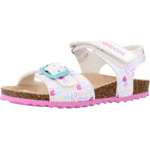 Schoenen Meisjes Sandalen / Open schoenen Geox B SANDAL CHALKI GIRL Wit