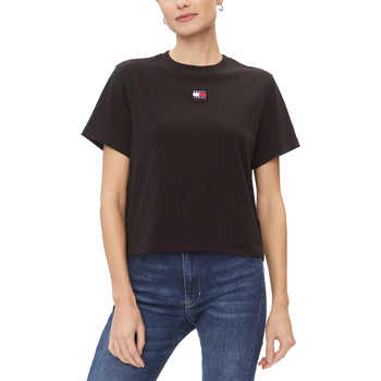 Textiel Dames T-shirts korte mouwen Tommy Hilfiger TJW BXY BADGE TEE EX DW0DW17391 Zwart