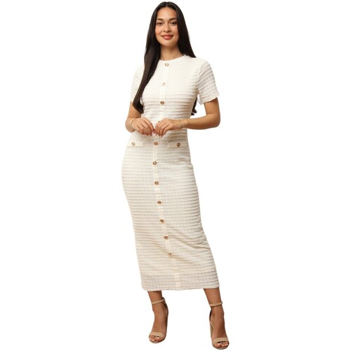 Textiel Dames Jurken La Modeuse 72404_P169953 Wit