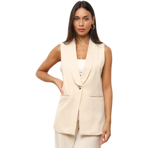 Textiel Dames Jasjes / Blazers La Modeuse 72064_P169309 Beige