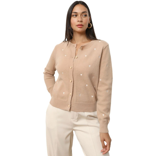 Textiel Dames Vesten / Cardigans La Modeuse 72247_P169798 Beige