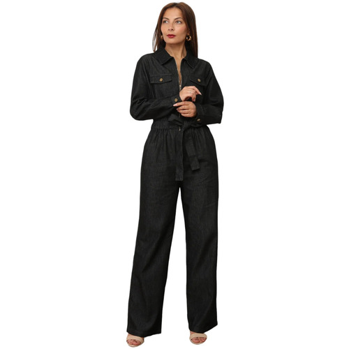 Textiel Dames Jumpsuites / Tuinbroeken La Modeuse 72443_P170057 Zwart