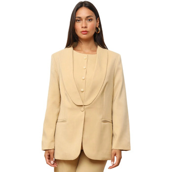 Textiel Dames Jasjes / Blazers La Modeuse 72452_P170102 Beige