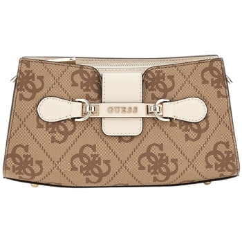 Tassen Dames Handtassen kort hengsel Guess NOLANA CROSSBODY TOP ZIP Beige