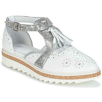 Schoenen Dames Derby Regard RASTANU Wit / Zilver