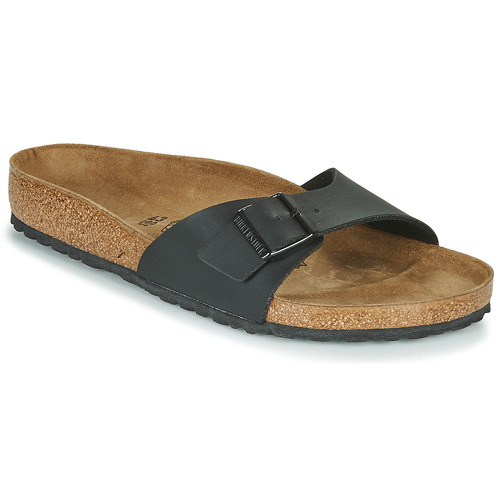 Schoenen Leren slippers Birkenstock MADRID Zwart