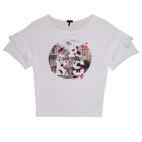 Vêtements Fille T-shirts manches courtes Ikks DIBILIOU Blanc