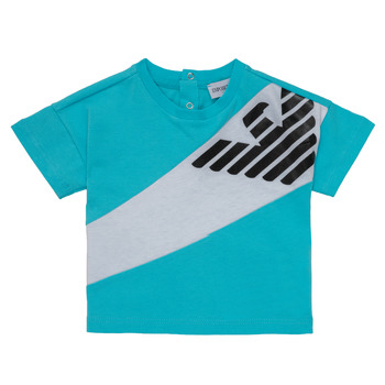 Kleidung Jungen T-Shirts Emporio Armani Alois Blau / Weiß