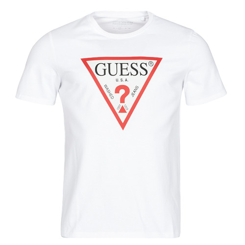 Kleidung Herren T-Shirts Guess CN SS ORIGINAL LOGO TEE Weiß