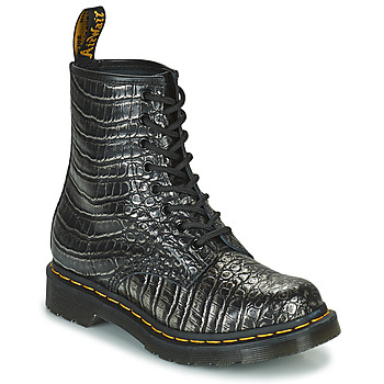 Chaussures Femme Boots Dr. Martens 1460 Gunmetal Wild Croc Emboss 