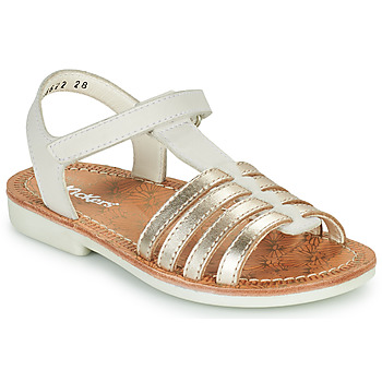 Schuhe Mädchen Sandalen / Sandaletten Kickers COSMETICK Weiß / Golden