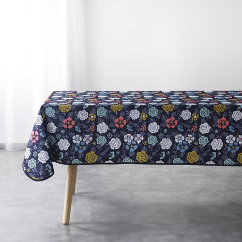 Home Tischdecke Douceur d intérieur NAPPE RECTANGLE 150 x 240 CM POLYESTER IMPRIME LILY BLEU Blau