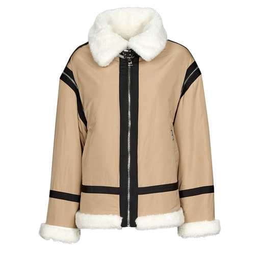 Kleidung Jacken Karl Lagerfeld KLXCD UNISEX FAUX FUR BIKER Beige