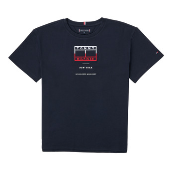 Kleidung Jungen T-Shirts Tommy Hilfiger KB0KB07598-DW5 Marineblau