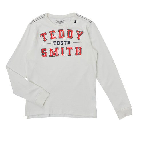 Kleidung Jungen Langarmshirts Teddy Smith T-PERDRO Weiß