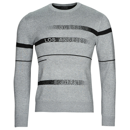 Kleidung Herren Pullover Guess PHILIBERT CN LOGO Grau