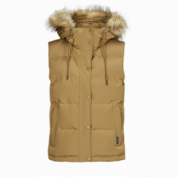 Kleidung Damen Parkas Superdry VINTAGE EVEREST FAUX FUR GILET Beige