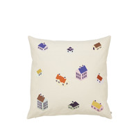 Home Weihnachtsdekorationen Broste Copenhagen CUSHION COVER 'HOUSE' COTTON Bunt