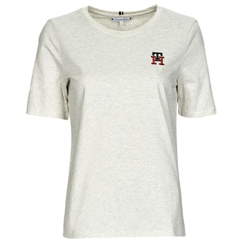 Kleidung Damen T-Shirts Tommy Hilfiger REG MONOGRAM EMB C-NK SS Beige