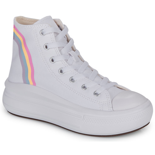 Scarpe Bambina Sneakers alte Converse CHUCK TAYLOR ALL STAR MOVE PLATFORM RAINBOW CLOUD HI 