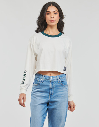 Kleidung Damen Langarmshirts Levi's GRAPHIC LS CROP REESE Weiß