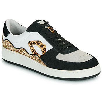 Chaussures Femme Baskets basses Bons baisers de Paname LOULOU BLANC NOIR LEOPARD 