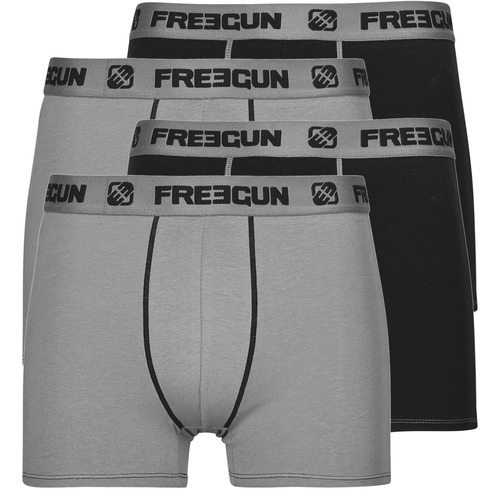 Unterwäsche Herren Boxer Freegun BOXERS COTON P2 X4 Grau