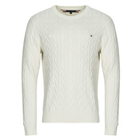 Kleidung Herren Pullover Tommy Hilfiger CLASSIC COTTON CABLE CREW NECK Weiß