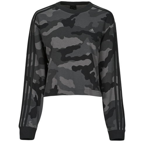 Abbigliamento Donna Felpe Adidas Sportswear Essentials 3-Stripes Camo-Print Cropped Sweatshirt 