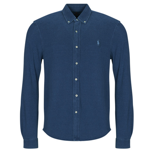 Kleidung Herren Langärmelige Hemden Polo Ralph Lauren CHEMISE AJUSTEE COL BOUTONNE EN POLO FEATHERWEIGHT Blau / Dunkel