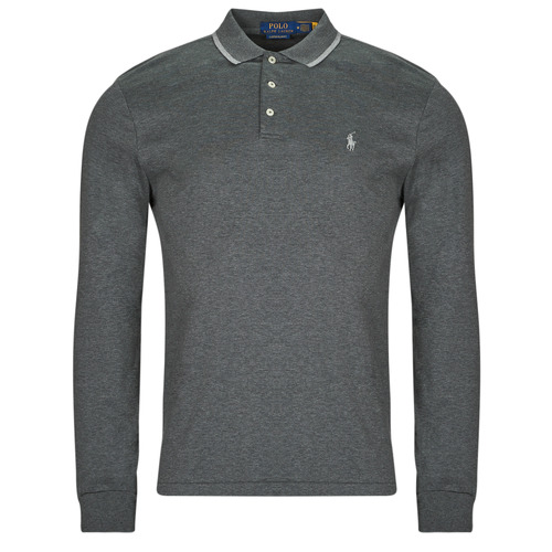 Kleidung Herren Langärmelige Polohemden Polo Ralph Lauren POLO COUPE DROITE AJUSTEE EN PIMA COTON Grau / Barclay