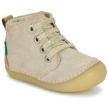 Schuhe Mädchen Boots Kickers SONIZIP Beige / Golden